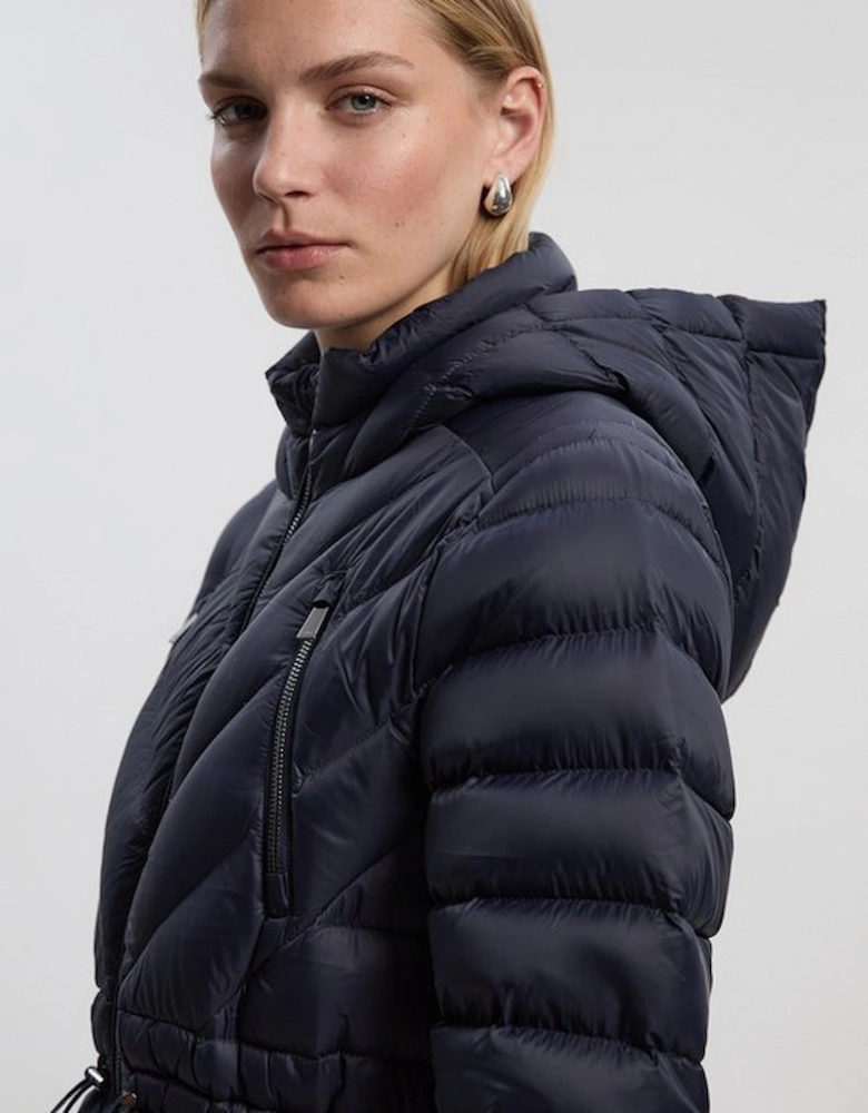 Real Down Knee Length Packable Coat