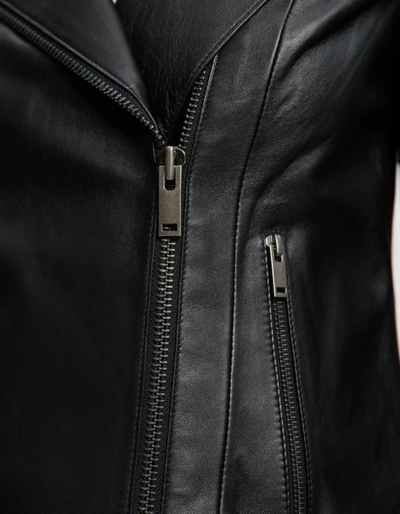 Leather Minimal Biker Jacket