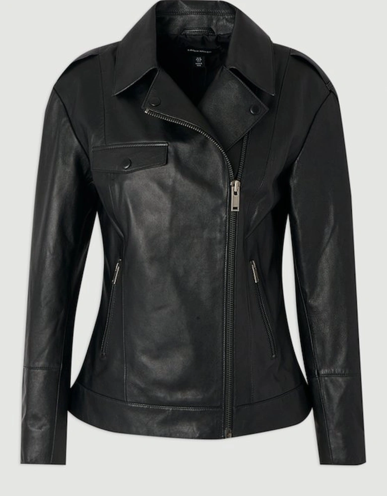 Leather Minimal Biker Jacket