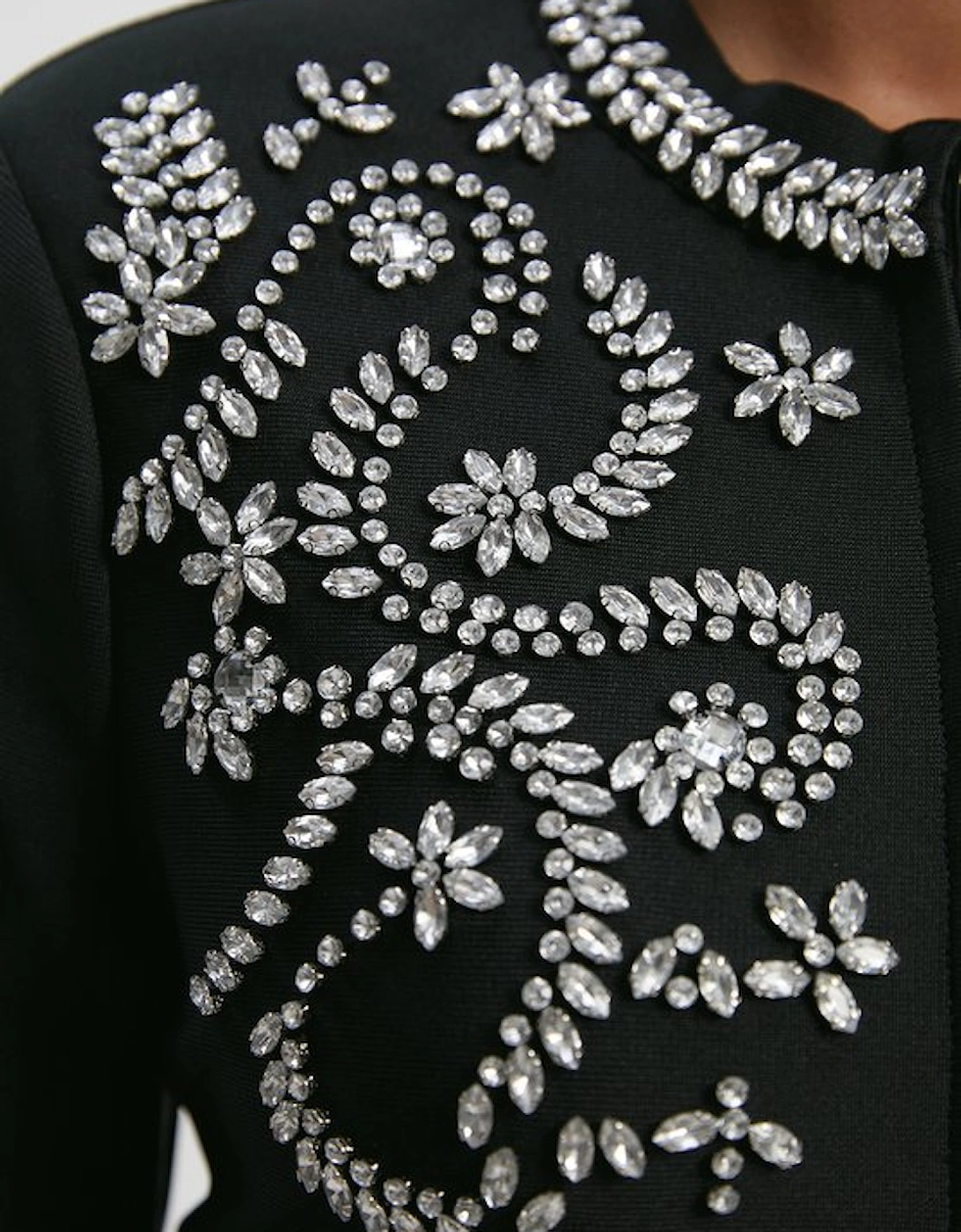Plus Size Figure Form Bandage Embellished Knit Jacket