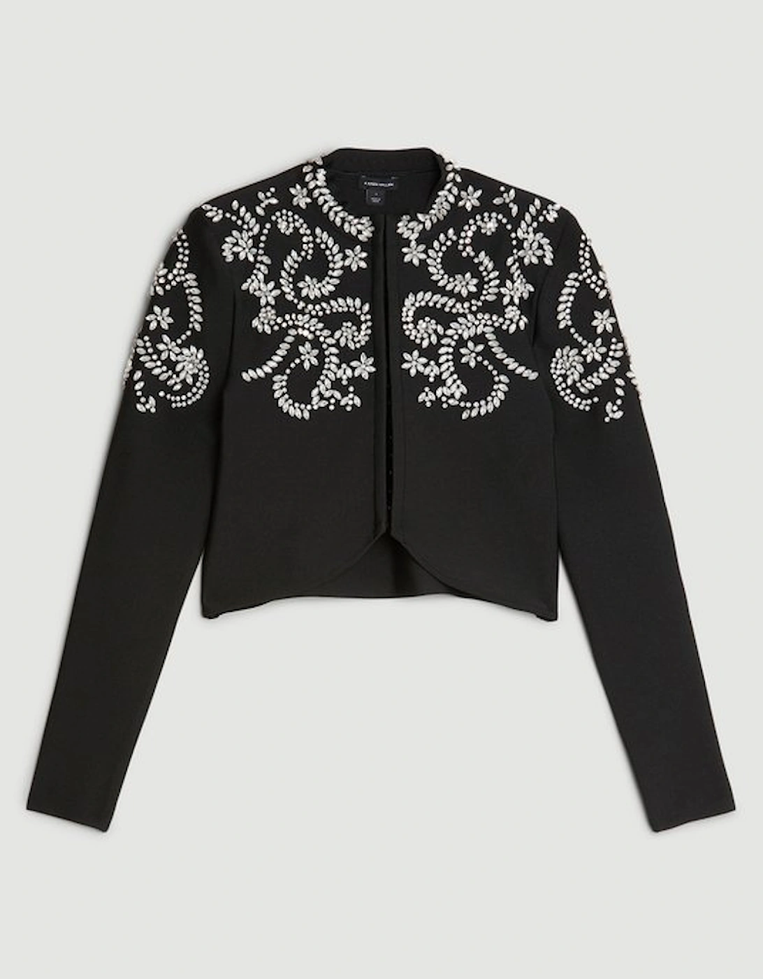 Plus Size Figure Form Bandage Embellished Knit Jacket