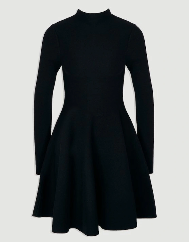 Viscose Blend Full Circle Knit Mini Dress