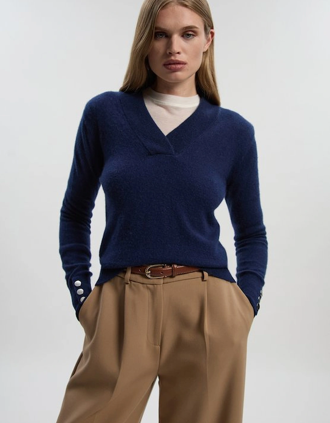 Cashmere V Neck Knitted Jumper, 4 of 3