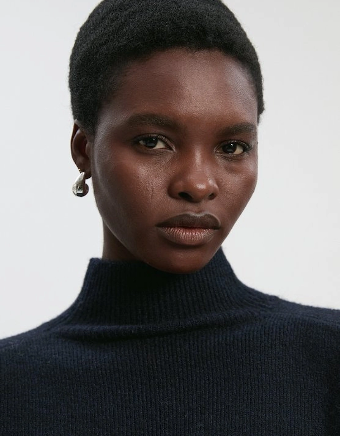 Wool Blend Cosy Funnel Neck Jumper