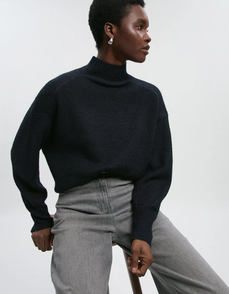 Wool Blend Cosy Funnel Neck Jumper
