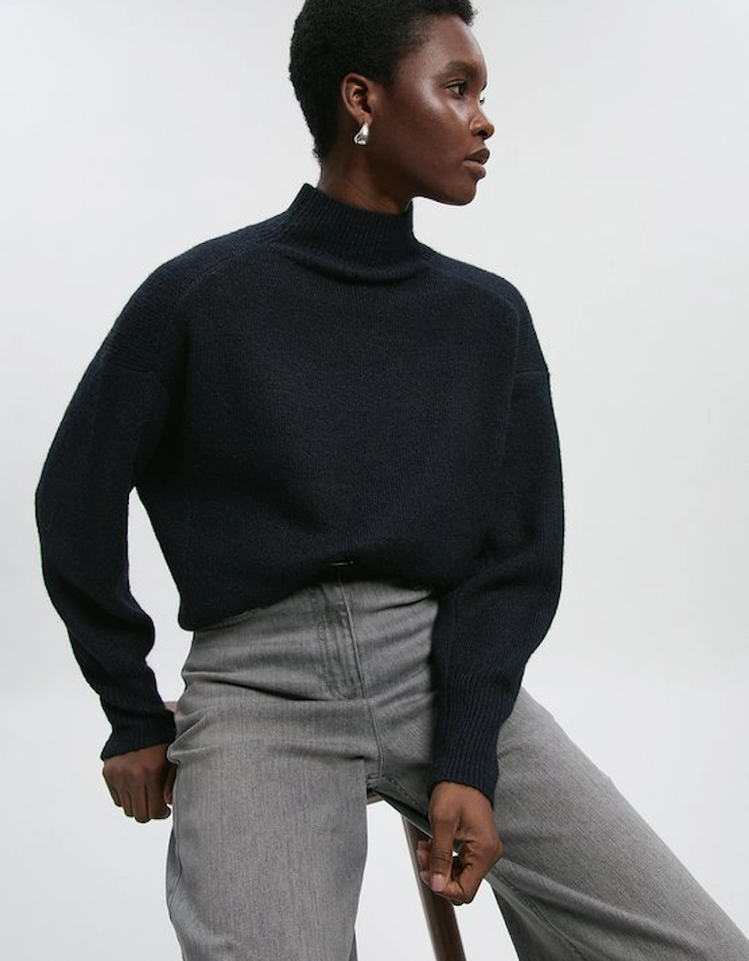 Wool Blend Cosy Funnel Neck Jumper, 2 of 1