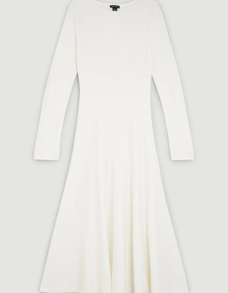 Lydia Millen Plus Size Compact Knit Wool Look Full Skirt Midi Dress