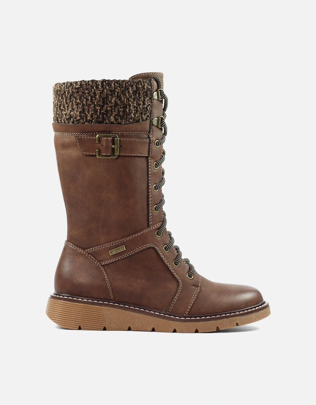 Lunar Women's Caesar Womens Wide Fit Calf Boots - Brown - Size: 8