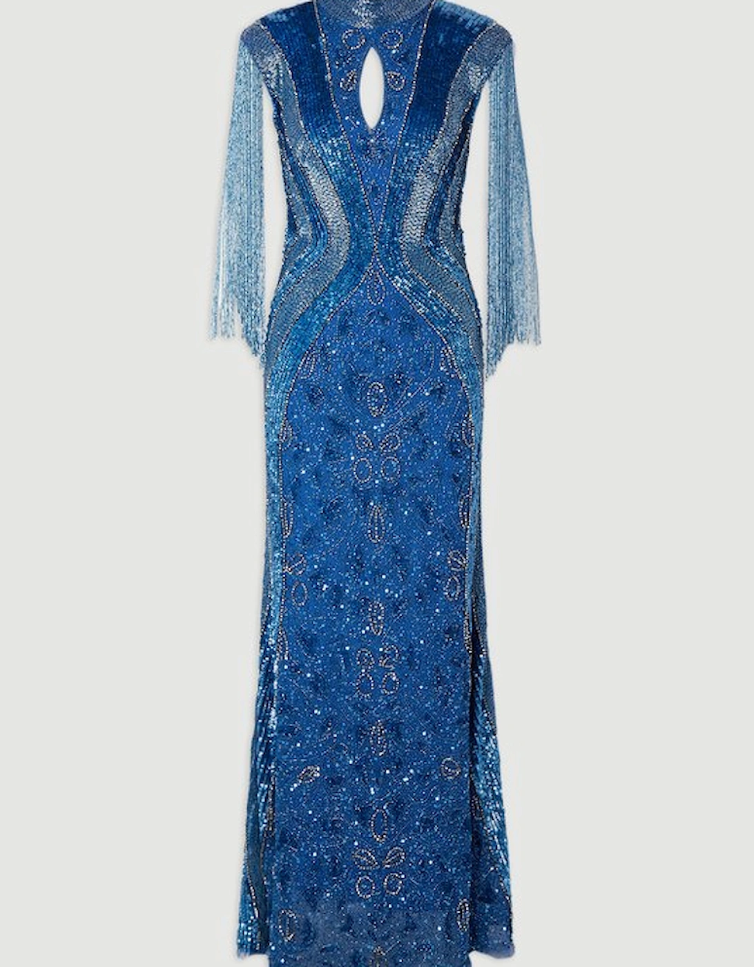 Premium Embellished Tassel Sleeve Woven Maxi Dress