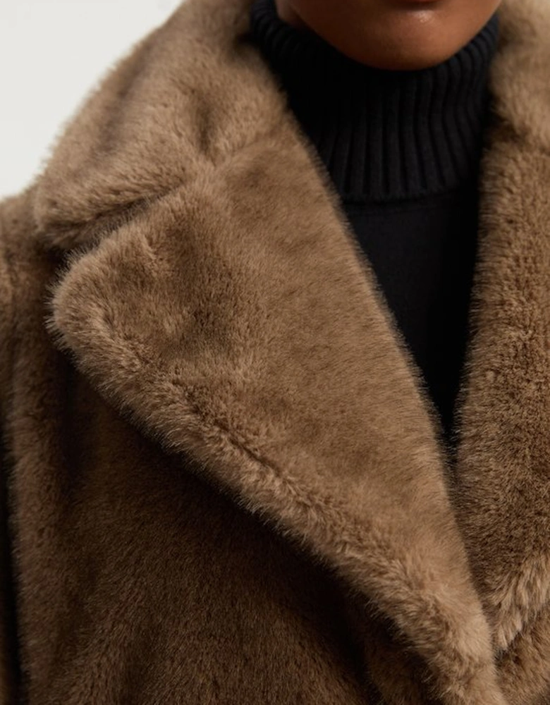 Plus Size Faux Fur Cropped Jacket