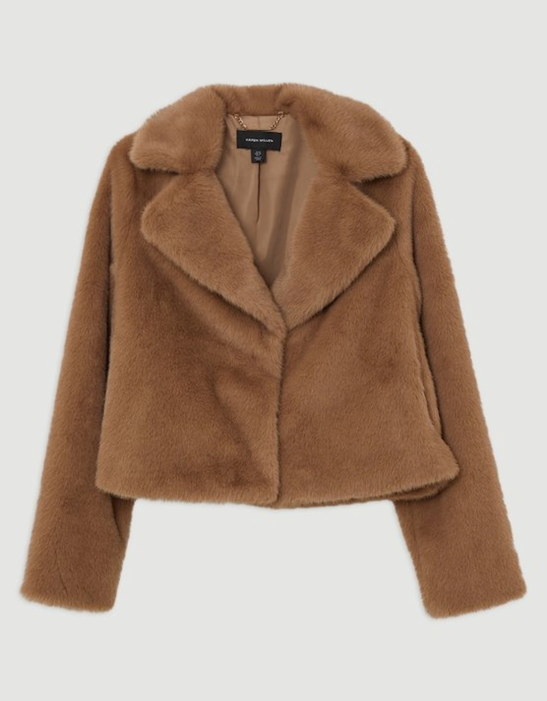 Plus Size Faux Fur Cropped Jacket