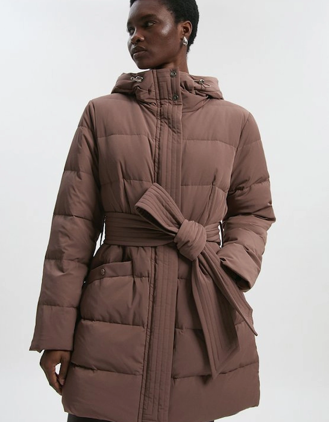 Real Down Belted Midi Coat, 4 of 3