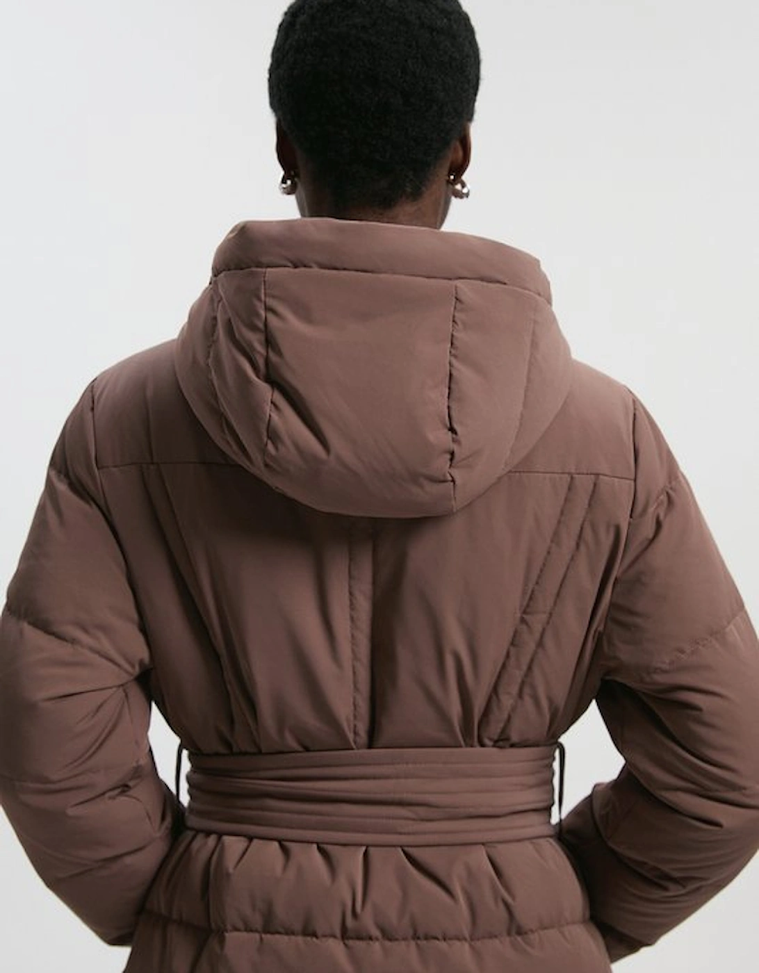 Real Down Belted Midi Coat