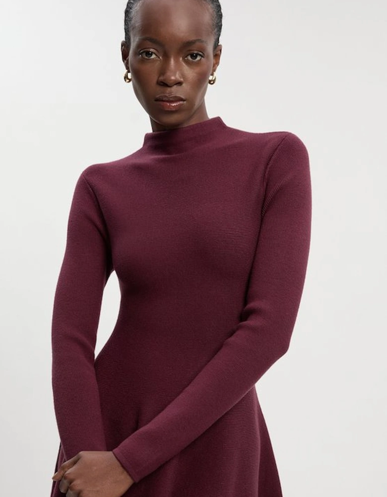 Petite Viscose Blend Full Circle Knit Mini Dress