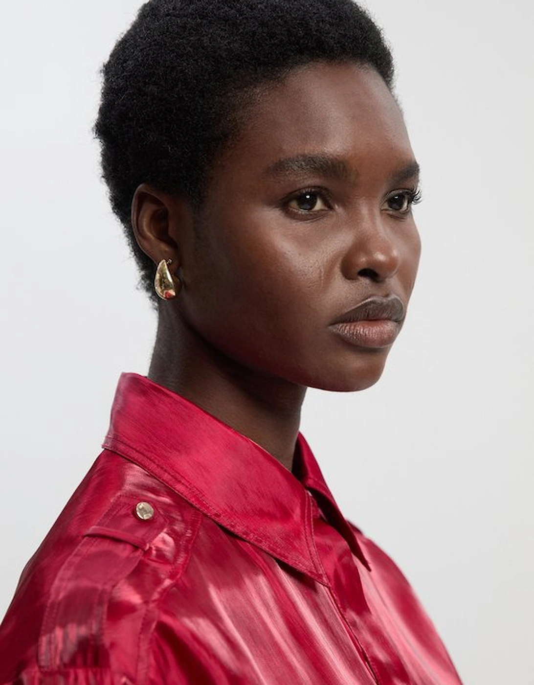 Metallic Woven Collared Shirt