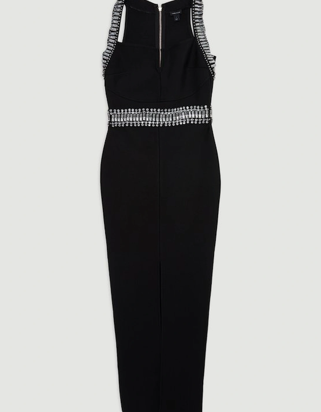 Plus Size Bandage Figure Form Knit Embellished Maxi Dress