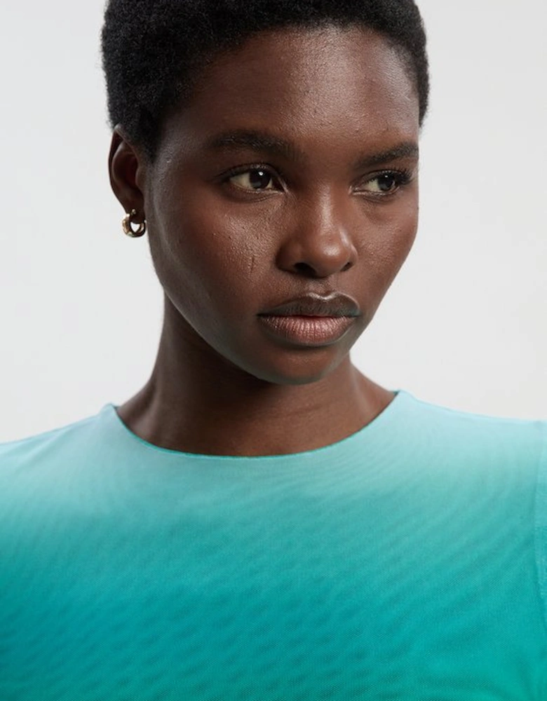 Long Sleeve Ombre Mesh Bodysuit