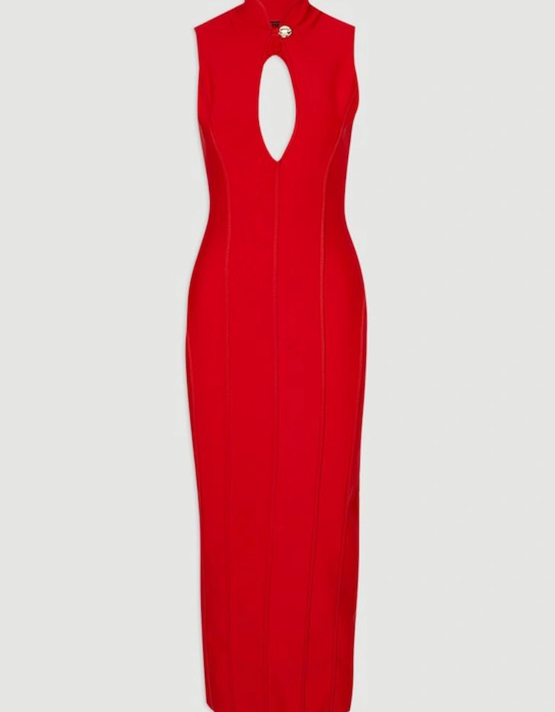 Figure Form Bandage Sleeveless Pencil Knit Maxi Dress