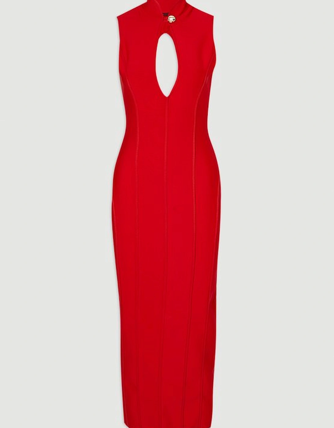 Figure Form Bandage Sleeveless Pencil Knit Maxi Dress