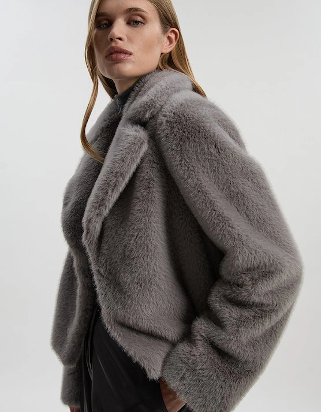 Faux Fur Cropped Jacket, 4 of 3