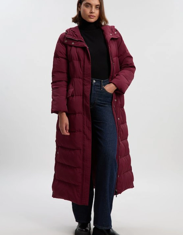 Real Down Belted Maxi Coat