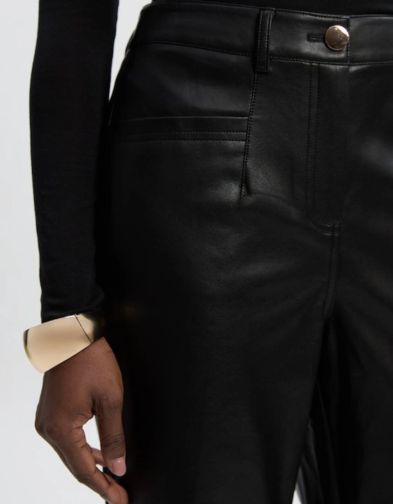 Faux Leather Tailored Kickflare Trouser