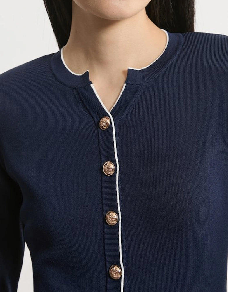 Viscose Blend Knit Peplum Jacket