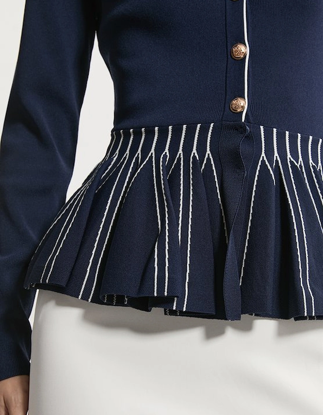 Viscose Blend Knit Peplum Jacket