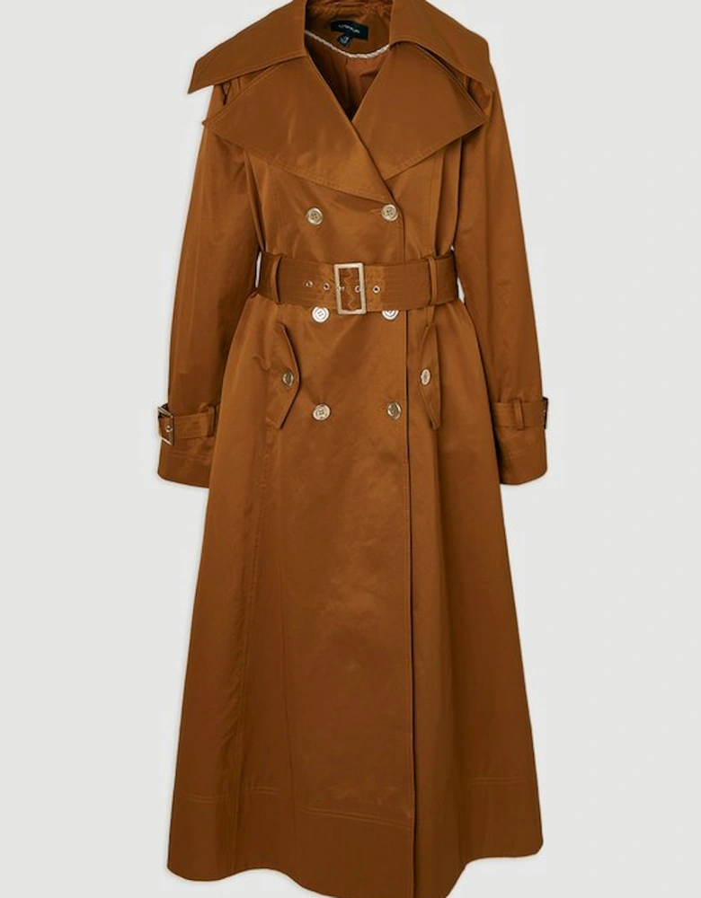 Cotton Sheen Belted Classic Trench Coat