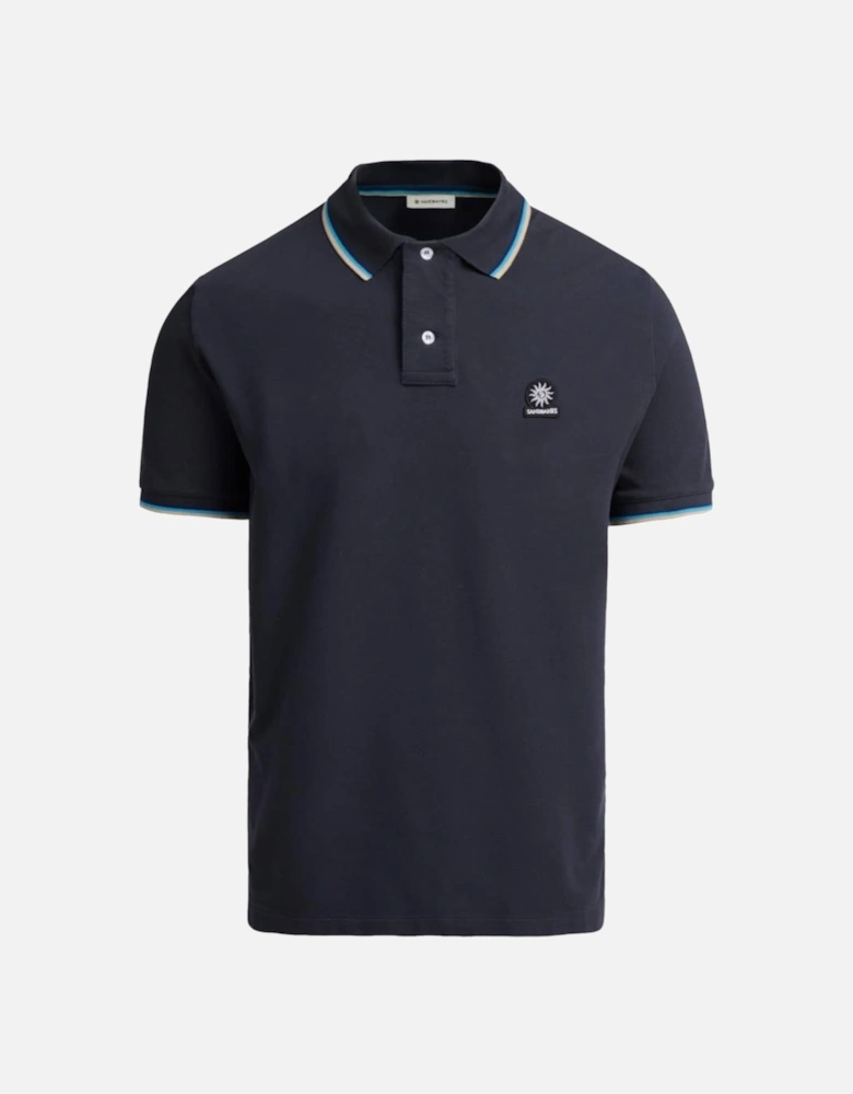 Tipped Badge Pique Polo Shirt Anthracite