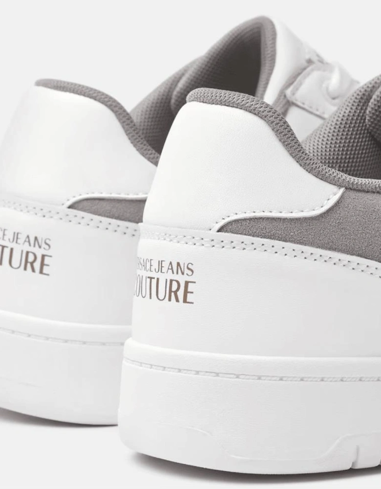 Brooklyn Gold Logo Low-Top Suede White/Grey Trainers