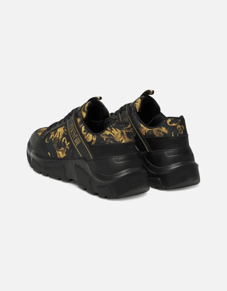 Speedtrack Black/Gold Sneaker Trainer