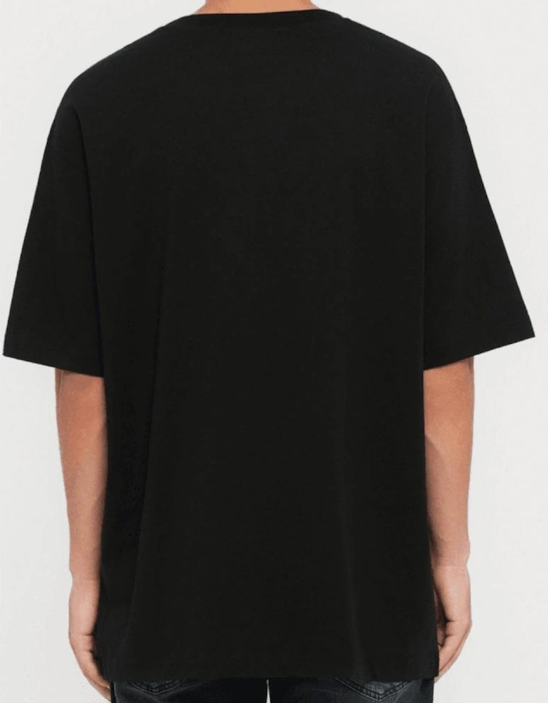 Loose Fit Satin Logo Black T-Shirt