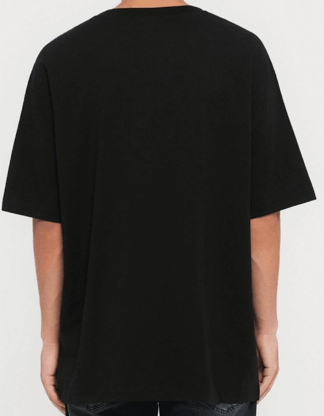 Loose Fit Satin Logo Black T-Shirt