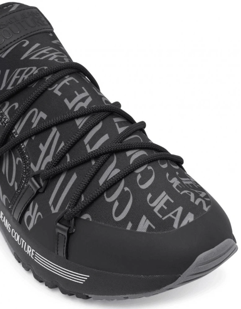 Dynamic Low-Top Black Monogram Runner Sneakers