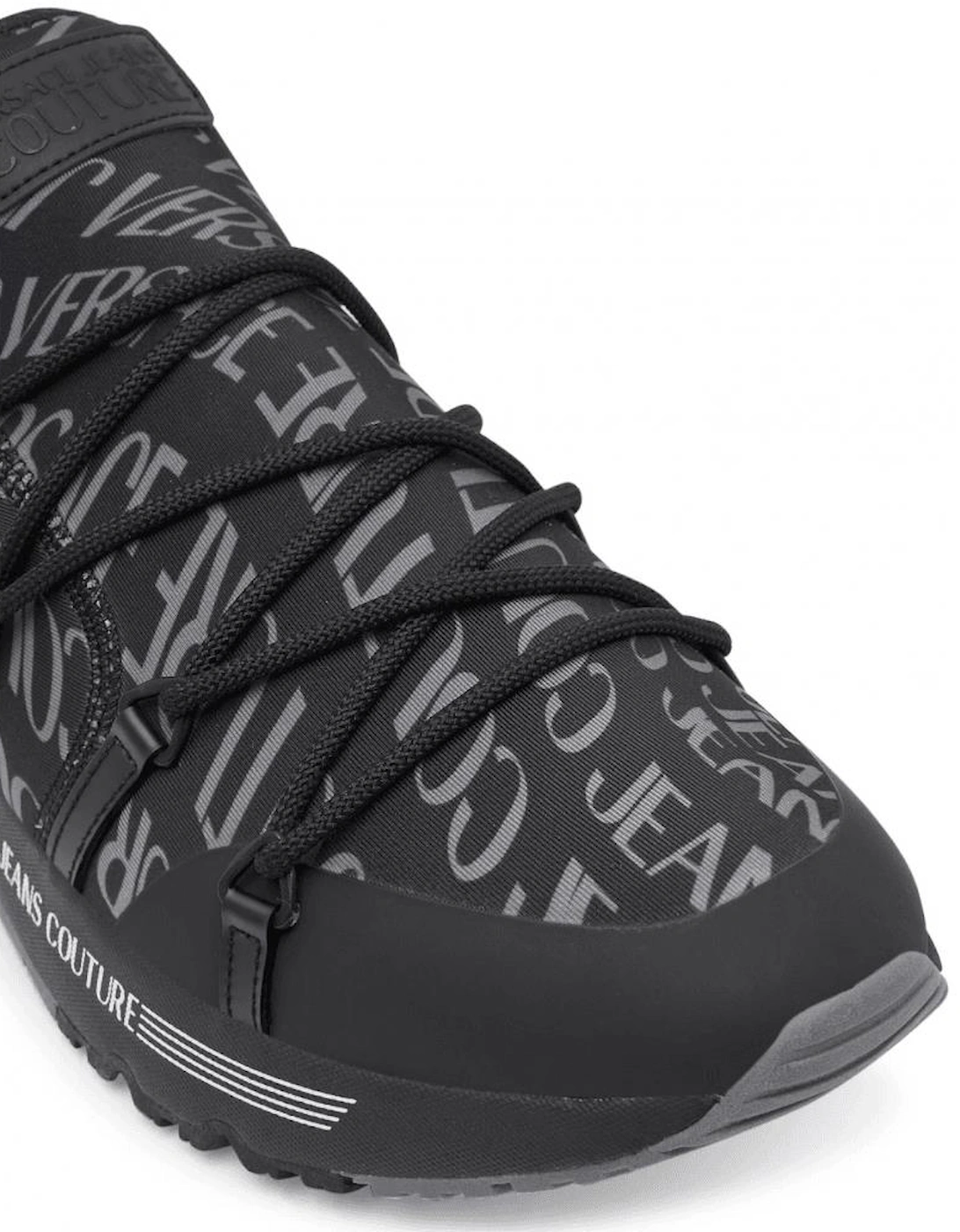 Dynamic Low-Top Black Monogram Runner Sneakers