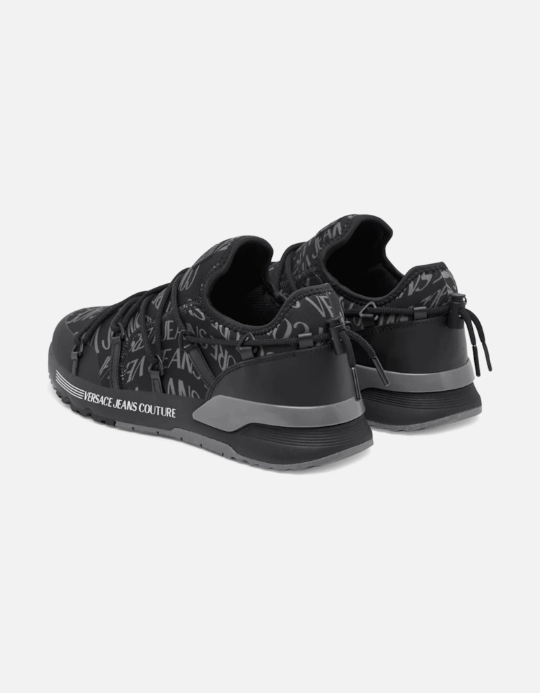 Dynamic Low-Top Black Monogram Runner Sneakers