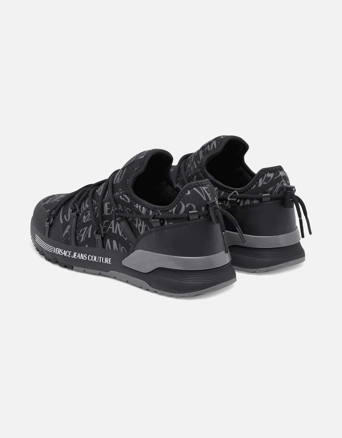 Dynamic Low-Top Black Monogram Runner Sneakers