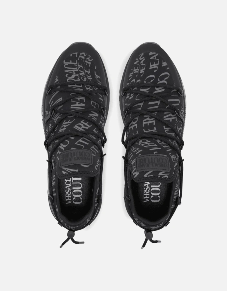 Dynamic Low-Top Black Monogram Runner Sneakers