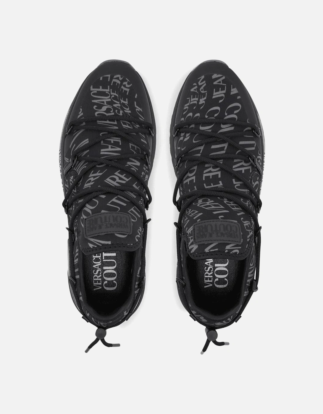 Dynamic Low-Top Black Monogram Runner Sneakers