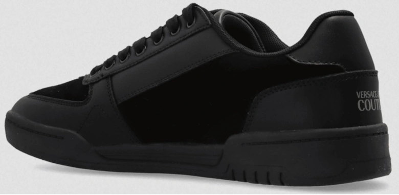 Brooklyn Gold Logo Low-Top Suede Triple Black Trainers