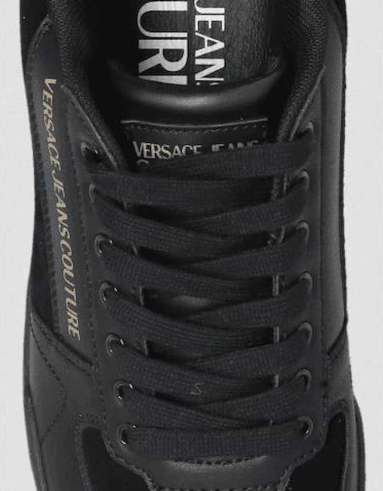 Brooklyn Gold Logo Low-Top Suede Triple Black Trainers