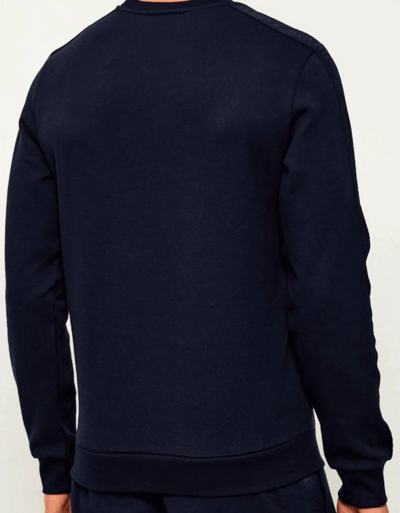 Crew Neck Tape Logo Navy Tracksuit