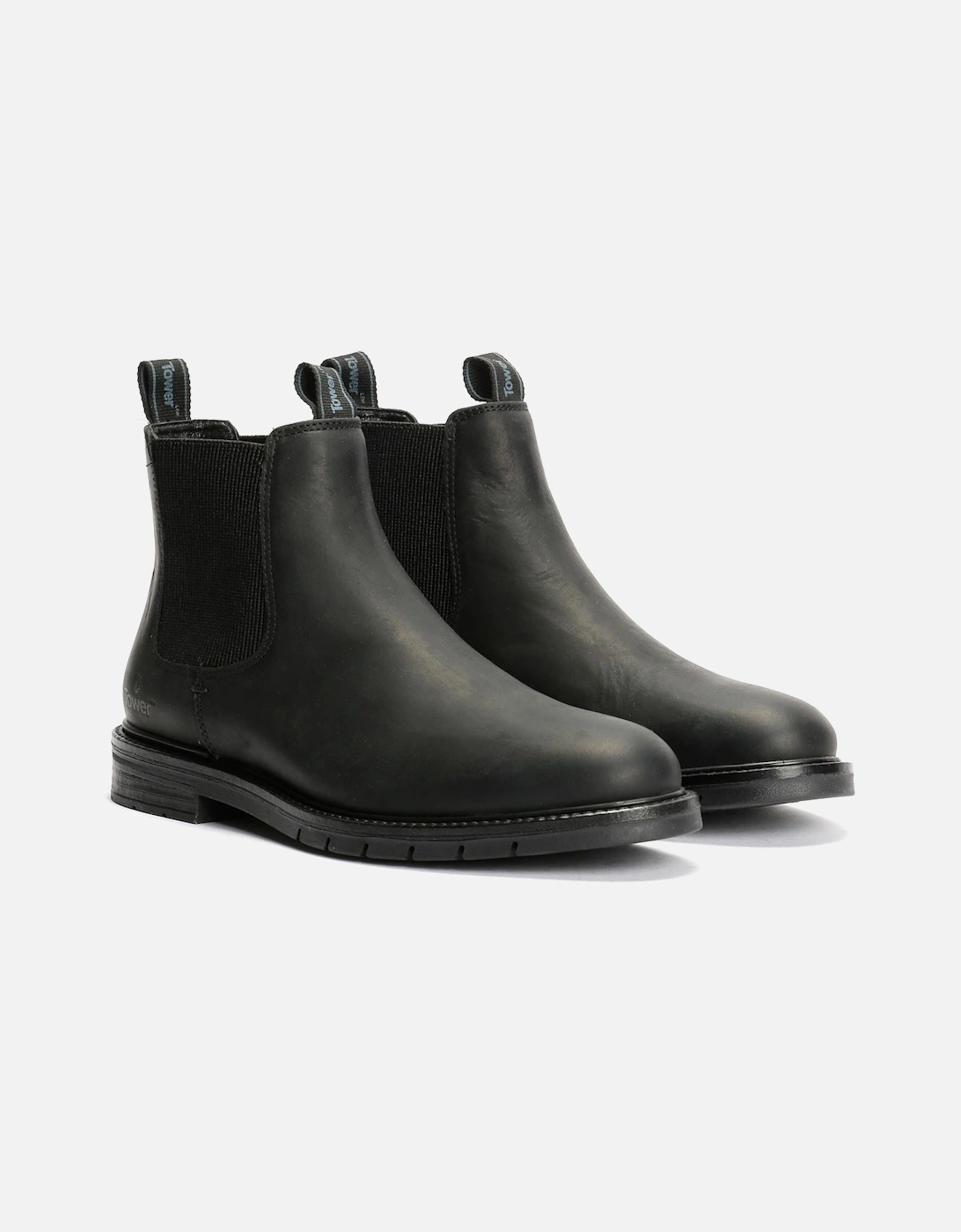 Tower London Harbour Leather Men's Black Chelsea Boots, 9 of 8