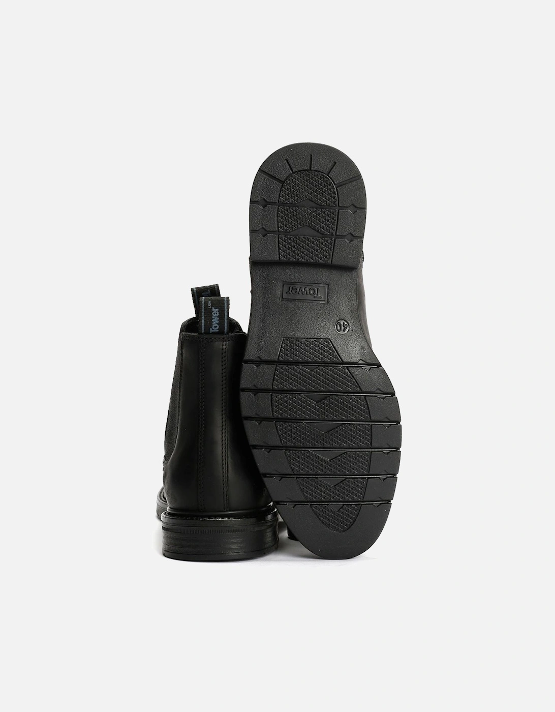 Tower London Harbour Leather Men's Black Chelsea Boots