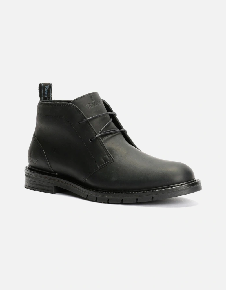 Tower London Armour Lace Up Leather Men's Black Boots