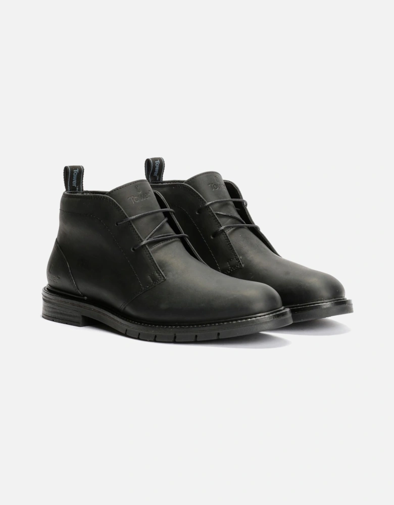 Tower London Armour Lace Up Leather Men's Black Boots
