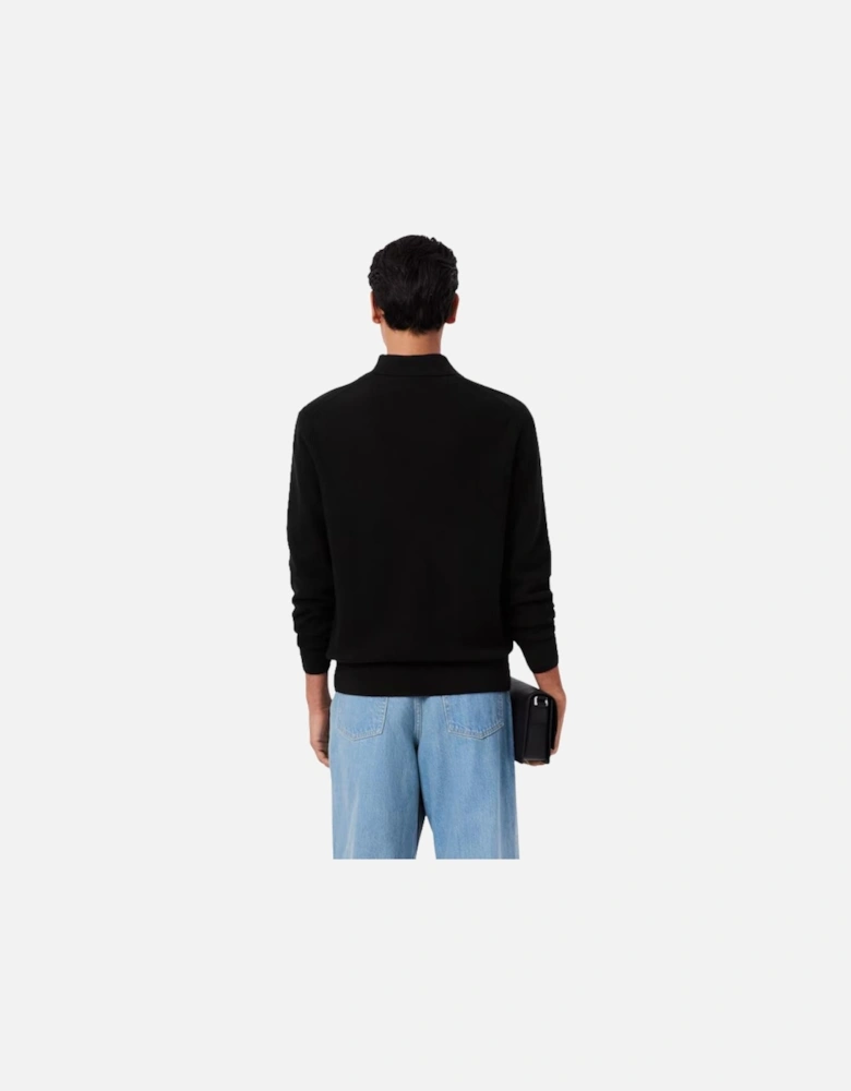 Quarter Zip Polo Sweatshirt - Black
