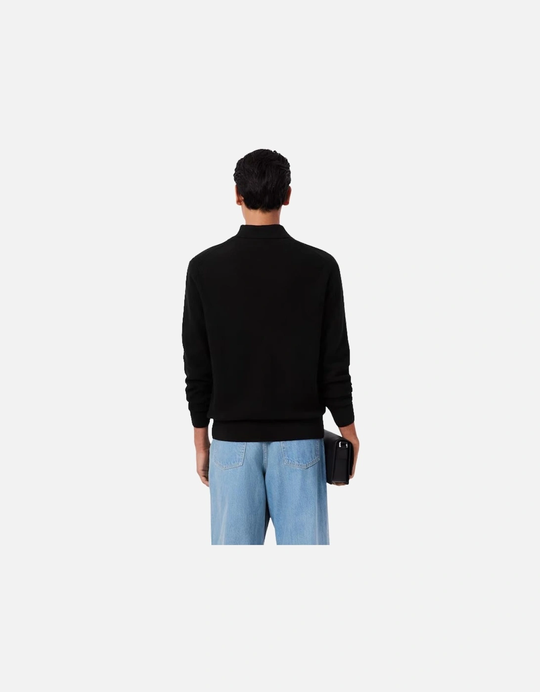 Quarter Zip Polo Sweatshirt - Black