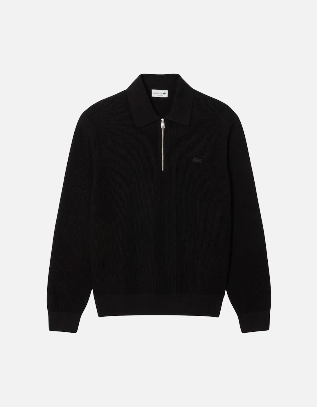 Quarter Zip Polo Sweatshirt - Black, 6 of 5